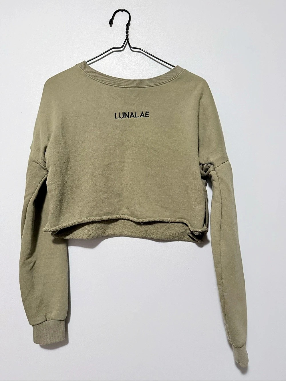 Lunalae Crop Sweat Shirt Green Size US 6